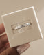 1.05 TCW emerald cut moissanite wedding band with bezel setting – sleek and sophisticated gold ring featuring step-cut stones, perfect for modern bridal or stacking style.