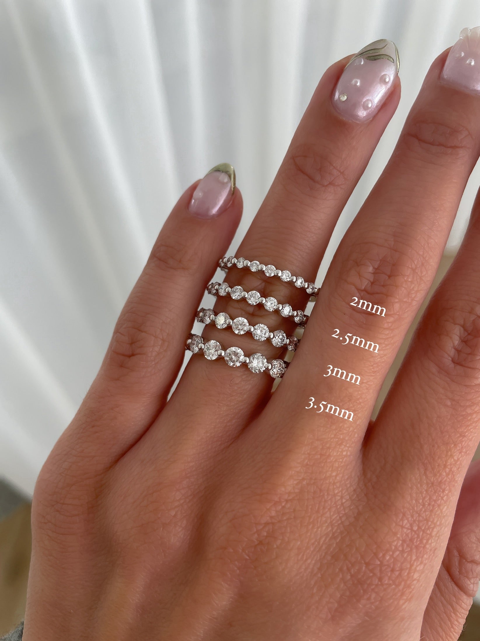 0.41 TCW round cut moissanite half eternity wedding band – classic and delicate gold band with sparkling stones, perfect for bridal stacking or everyday elegance.