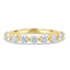 0.41 TCW round cut moissanite half eternity wedding band – classic and delicate gold band with sparkling stones, perfect for bridal stacking or everyday elegance.