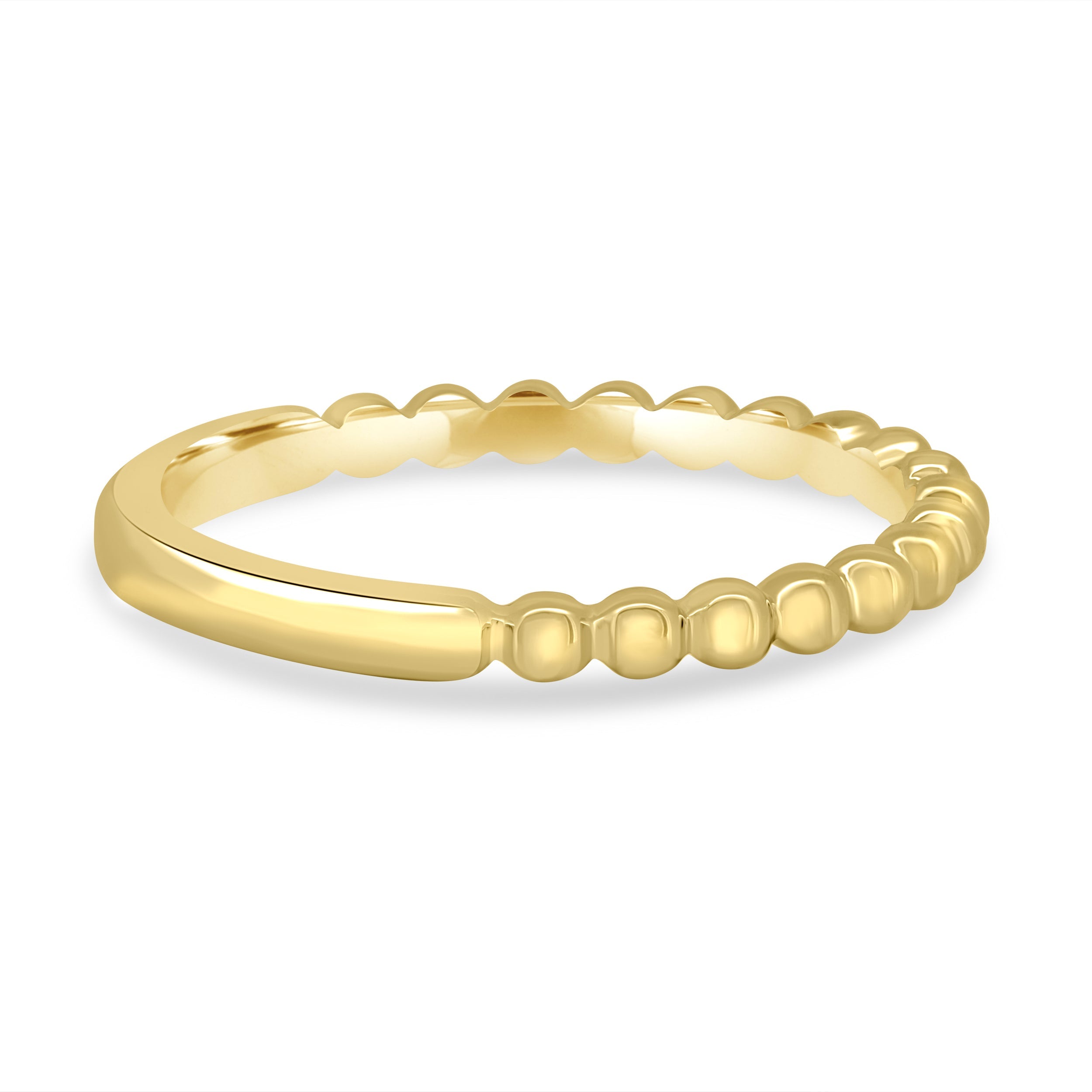 Plain yet uniquely designed wedding band with a modern twist – crafted in polished gold, ideal for couples seeking minimalist elegance with a distinctive touch.