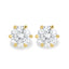 2.00 TCW round cut moissanite stud earrings – timeless and brilliant gold studs, ideal for classic bridal looks or everyday elegance.