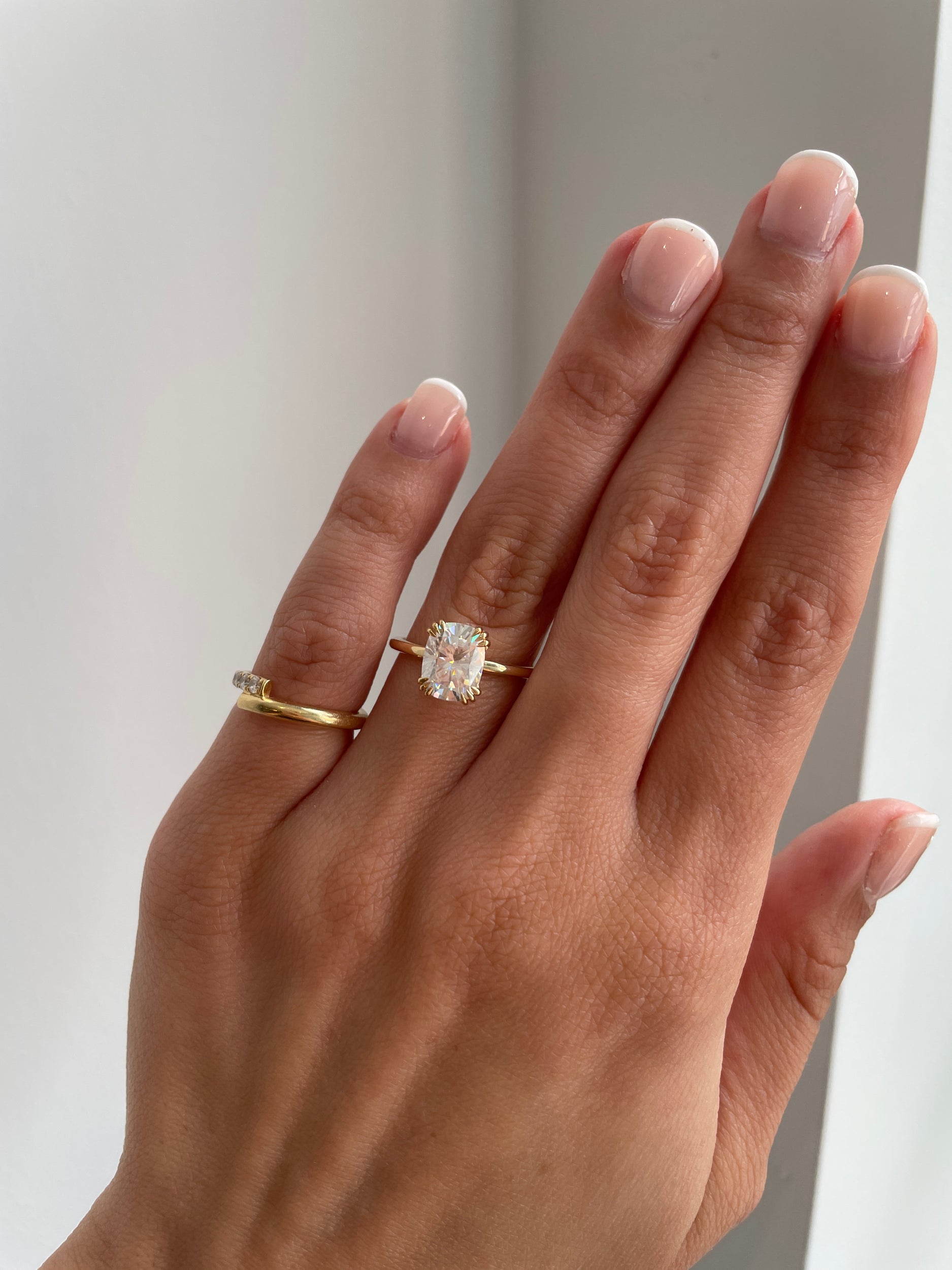 2.01 CT Elongated Cushion Cut Moissanite Solitaire Engagement Ring