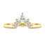 0.37 TCW moissanite bridal wedding band featuring round and pear cut stones in a crown-inspired design – elegant, sparkling ring crafted in polished gold.