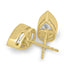 2.00 CT pear cut moissanite bezel set earrings – elegant and secure gold studs with a modern twist, perfect for bridal sparkle or everyday luxury.