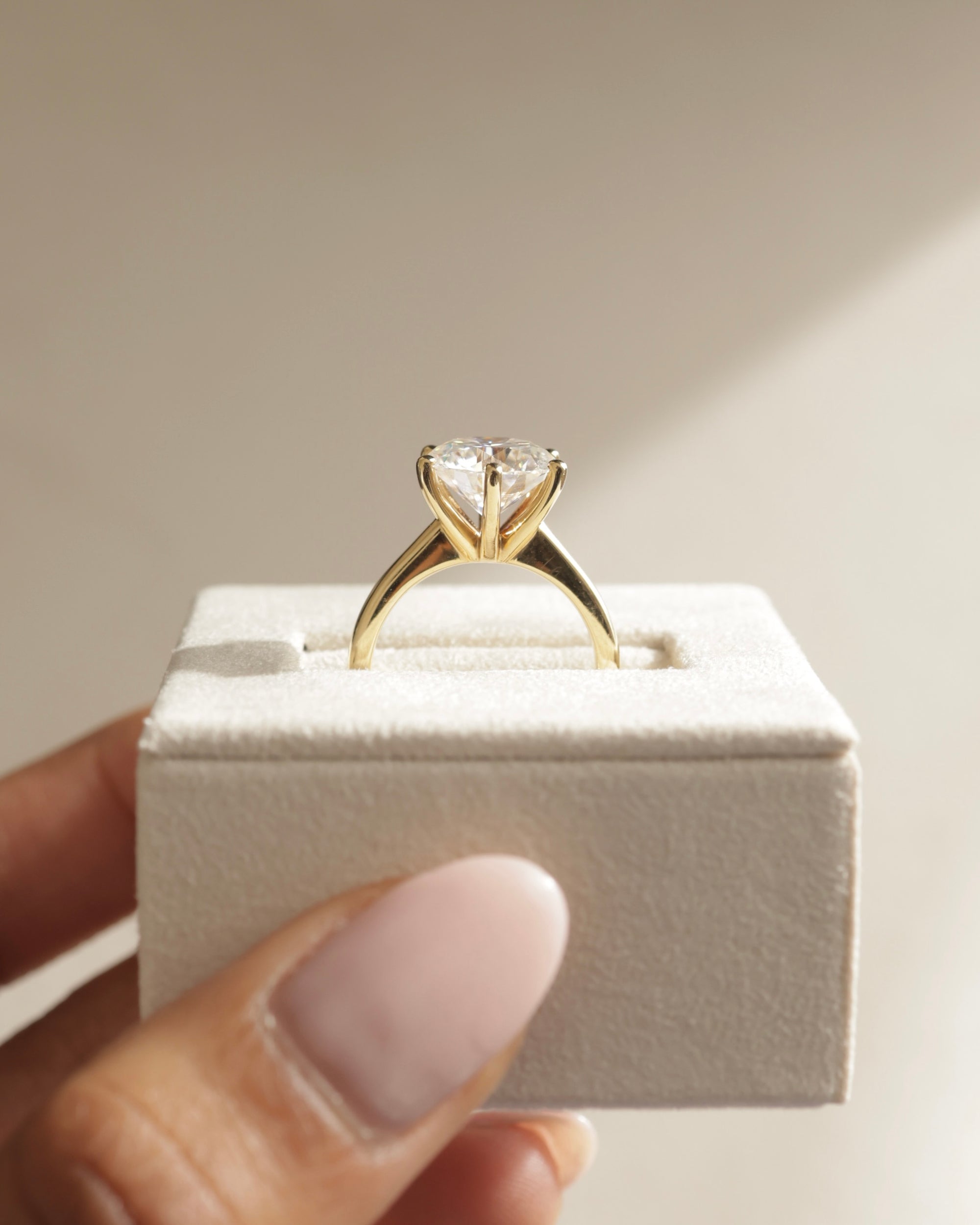 3.0 CT Round Cut Moissanite Solitaire Engagement Ring