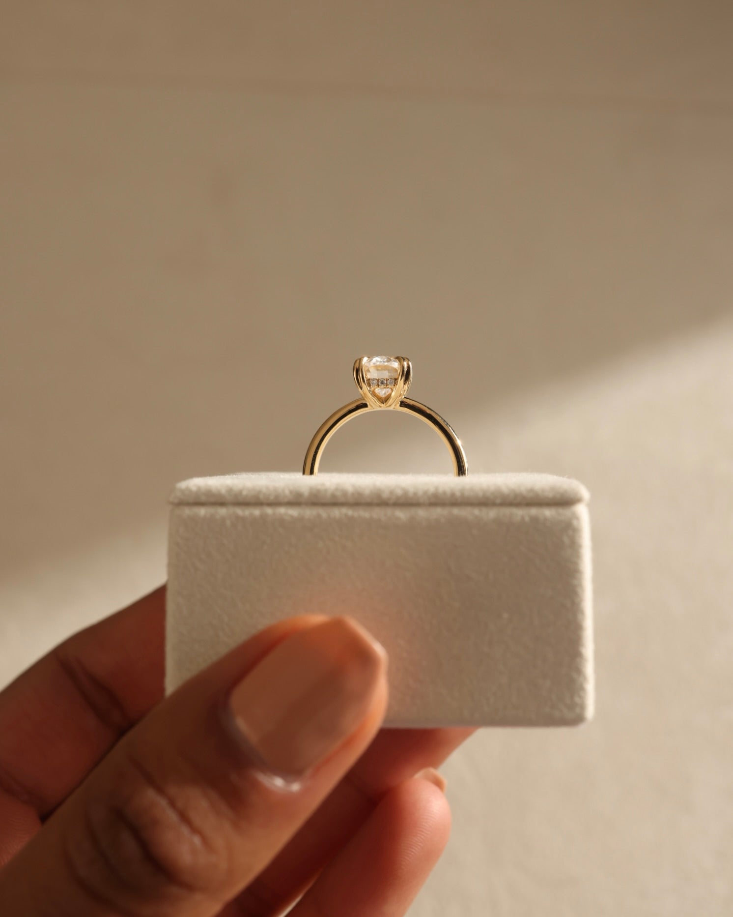 1.60 CT Oval Cut Moissanite Hidden Halo Engagement Ring