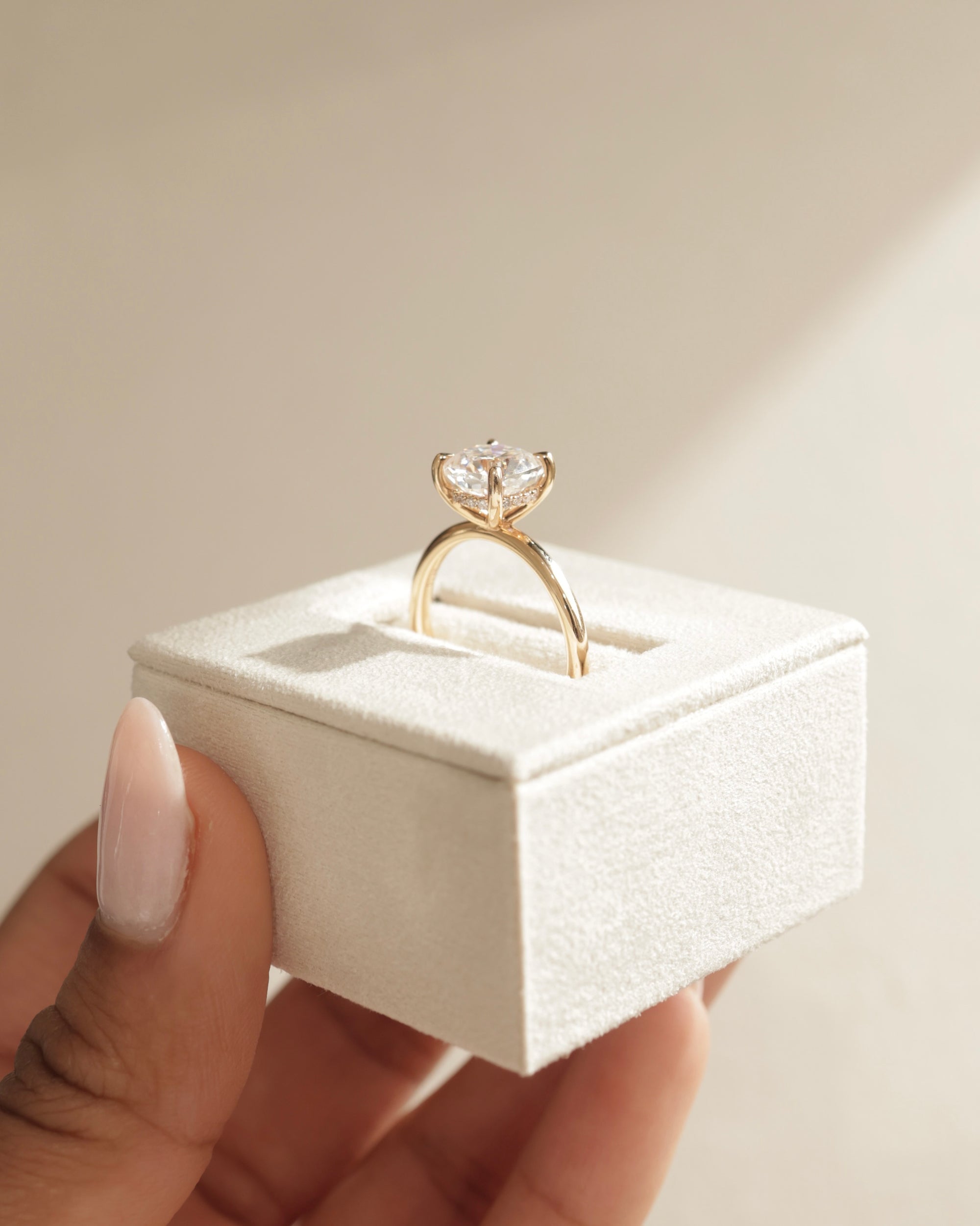 2.50 CT Cushion Cut Moissanite Hidden Halo Engagement Ring