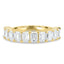 2.50 TCW emerald cut moissanite half eternity wedding band – bold and sophisticated gold ring with step-cut brilliance, perfect for statement bridal or stacking wear.