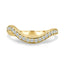 0.26 TCW round moissanite half eternity wedding band in a wavy design – elegant bridal ring in polished gold, perfect for stacking or wearing solo.