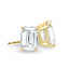 2.00 TCW emerald cut moissanite stud earrings – timeless and elegant diamond alternative set in polished gold, perfect for everyday luxury or special occasions.