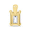 2.0 CT emerald cut moissanite pendant necklace – sophisticated solitaire design in polished gold, ideal for elegant bridal looks, gifting, or timeless everyday wear.