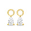1.00 CT pear cut moissanite diamond hoop earrings – elegant gold hoops featuring dangling pear-shaped stones, perfect for bridal wear or special occasions.