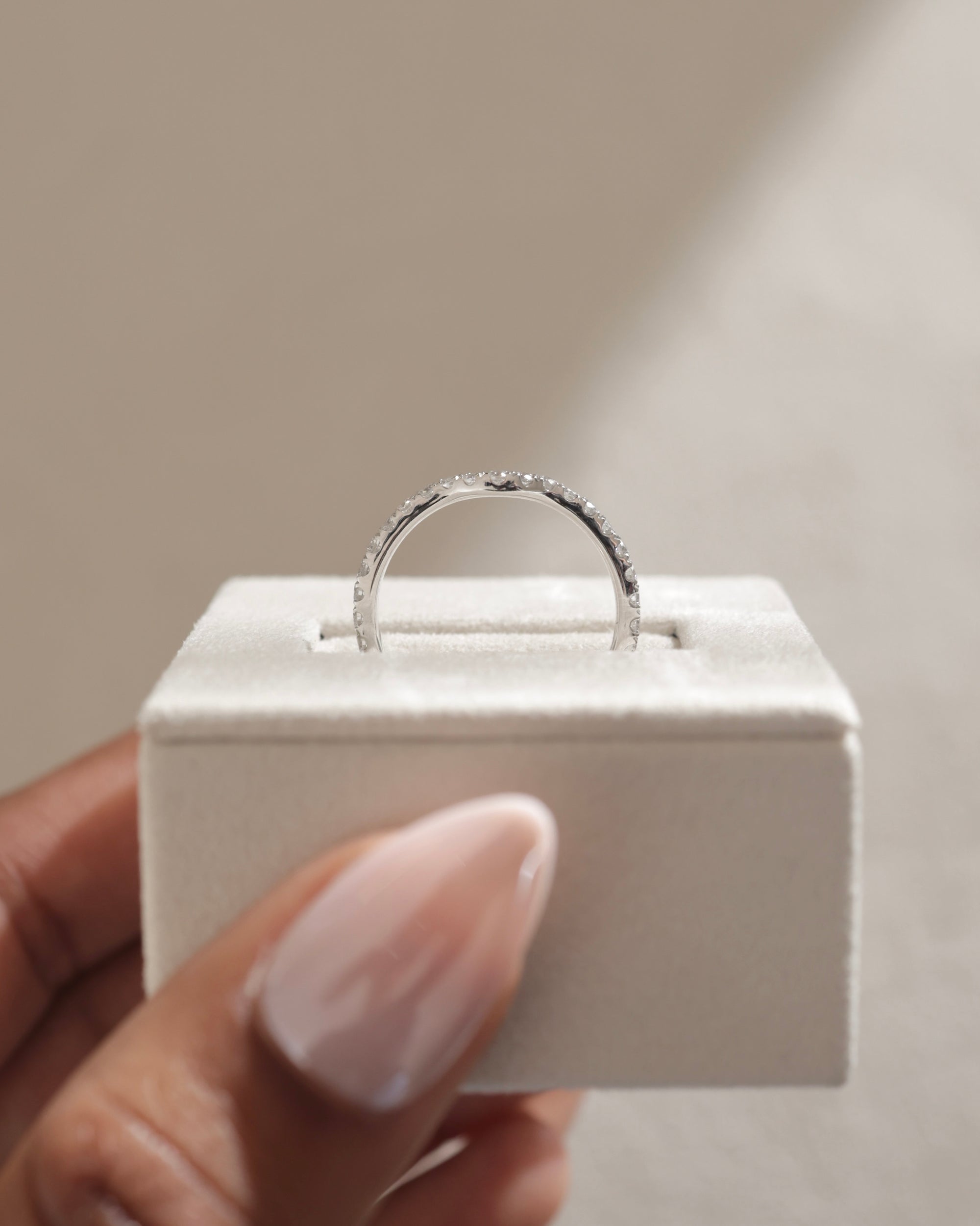 0.39 TCW Round Cut Curved Style Moissanite Bridal Wedding Band