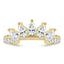 1.49 TCW pear and round cut moissanite wedding band in a bold crown-style design – dazzling, statement bridal ring crafted in polished gold for a regal look.