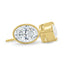 1.00 CT oval cut moissanite bezel set earrings – sleek and elegant gold studs with a modern, secure setting, perfect for everyday wear or special occasions.