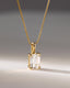 2.0 CT emerald cut moissanite pendant necklace – sophisticated solitaire design in polished gold, ideal for elegant bridal looks, gifting, or timeless everyday wear.