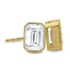 2.00 TCW emerald cut moissanite bezel set earrings – sleek and sophisticated gold studs featuring step-cut stones, perfect for modern bridal or everyday luxury.