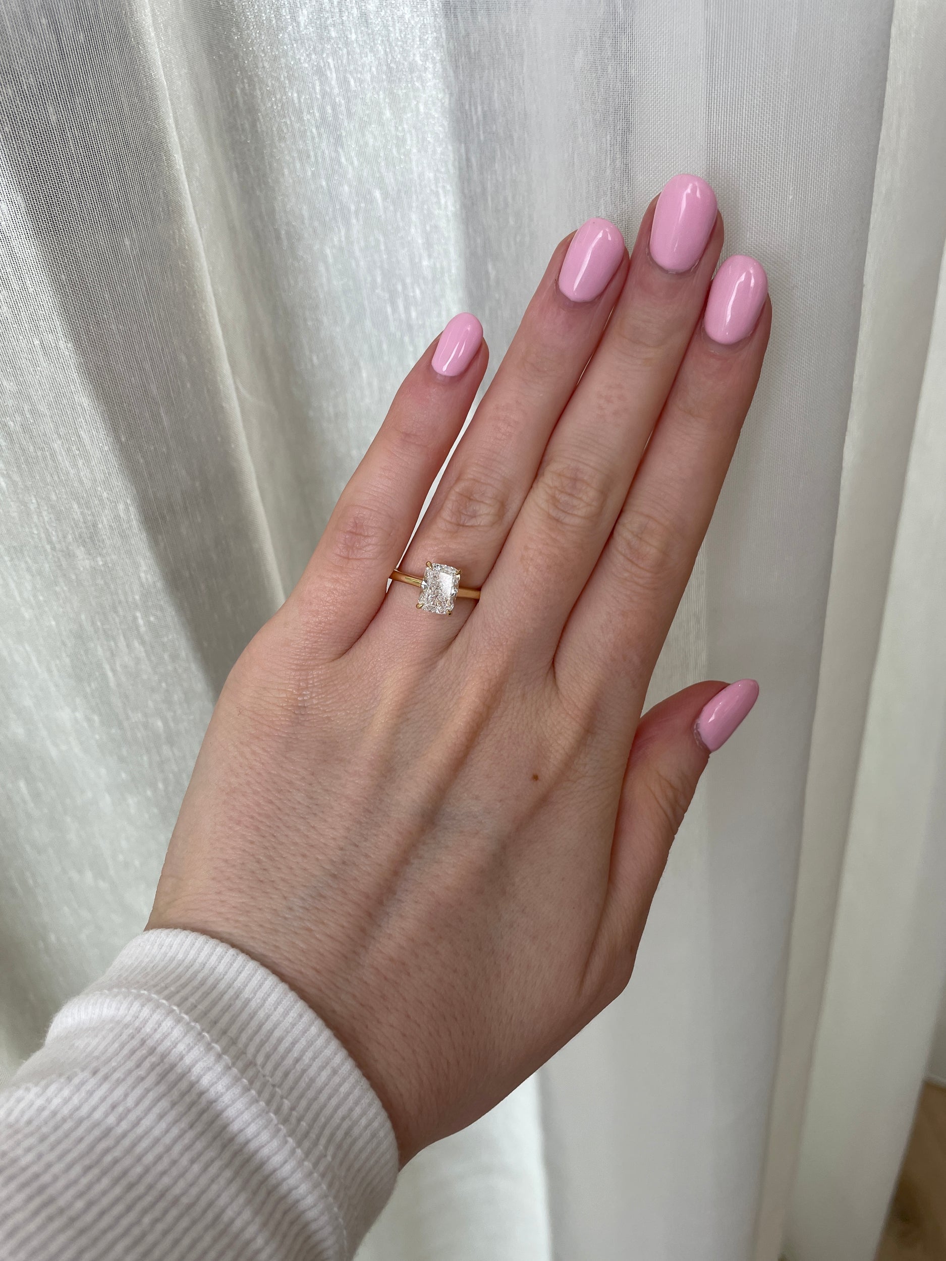 2.06 CT Elongated Cushion Cut Moissanite Solitaire Engagement Ring