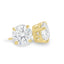 2.00 CT round cut moissanite earrings in a classic four-prong setting – brilliant and timeless gold studs, perfect for bridal elegance or everyday sophistication.