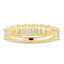 2.50 TCW emerald cut moissanite half eternity wedding band – bold and sophisticated gold ring with step-cut brilliance, perfect for statement bridal or stacking wear.