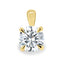 2.0 CT round cut moissanite pendant necklace – classic and elegant gold necklace featuring a brilliant solitaire stone, perfect for bridal wear or timeless everyday style.