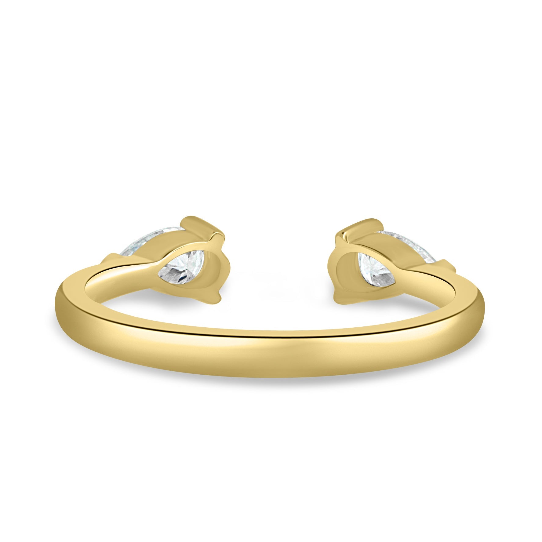 0.3 TCW marquise cut moissanite open-style wedding band – sleek and modern design crafted in polished gold, ideal for stacking or matching with engagement rings.