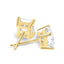 2.00 CT princess cut moissanite earrings in a four-prong setting – sleek and modern gold studs offering brilliant sparkle, perfect for elegant bridal or everyday wear