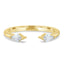 0.4 TCW kite cut moissanite open-style wedding band – contemporary and edgy design in polished gold, perfect for stacking or pairing with statement engagement rings.