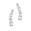 0.75 TCW Round & Baguette Moissanite Diamond Ear Crawlers Earrings - crownmoissanite