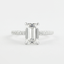 1.60 CT Emerald Solitaire & Pave Setting Moissanite Engagement Ring - crownmoissanite