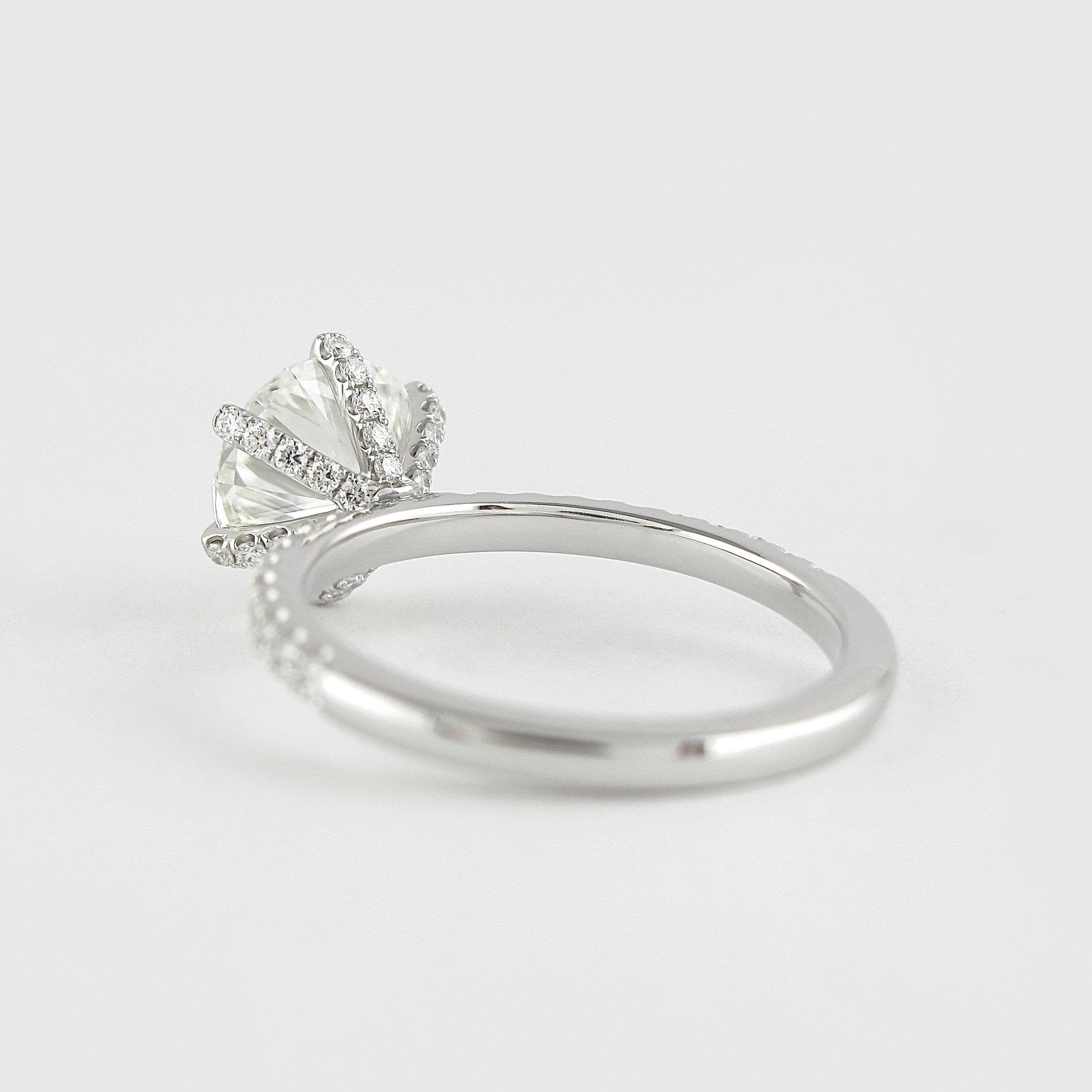 1.5 CT Round Cut Pave Setting Moissanite Engagement Ring - crownmoissanite