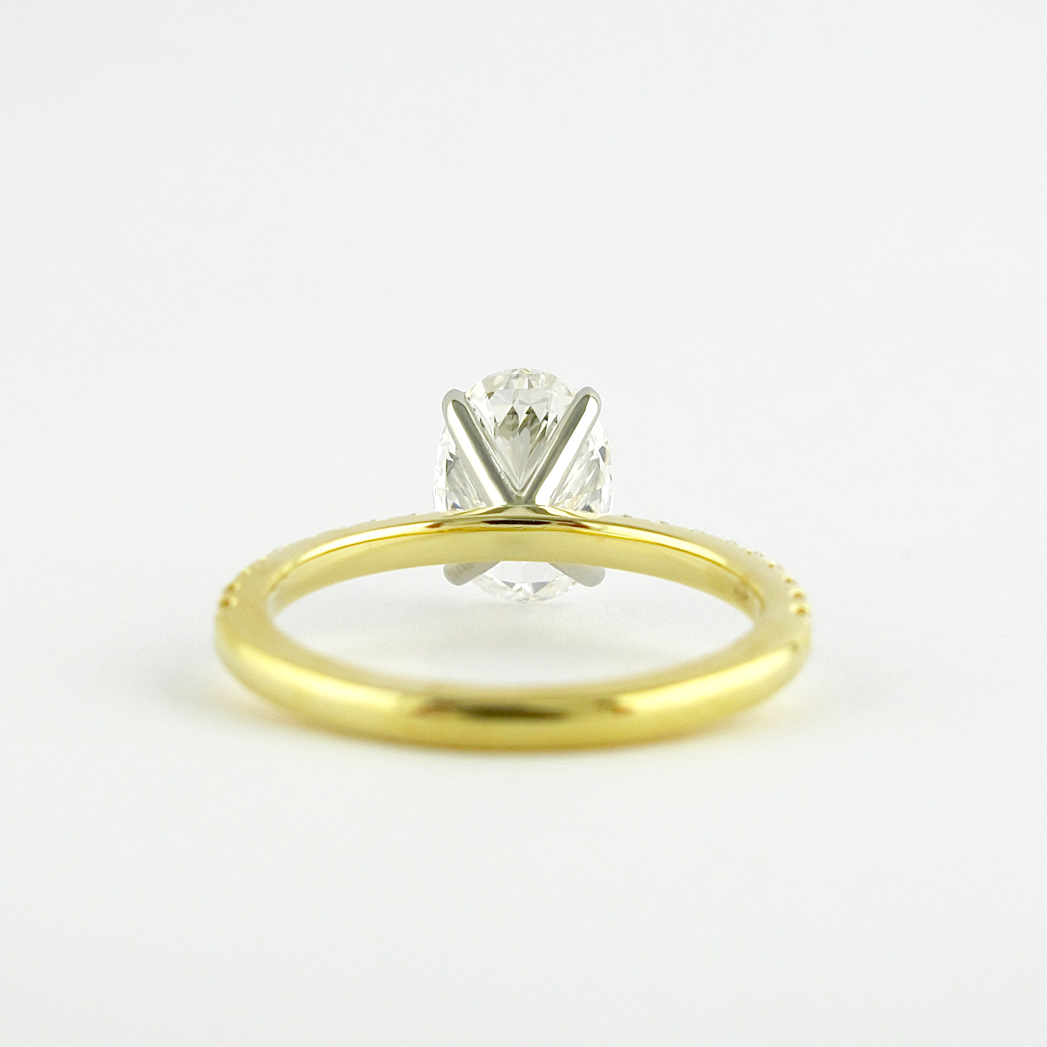 1.33 CT Oval Solitaire & Pave Setting Moissanite Engagement Ring - crownmoissanite