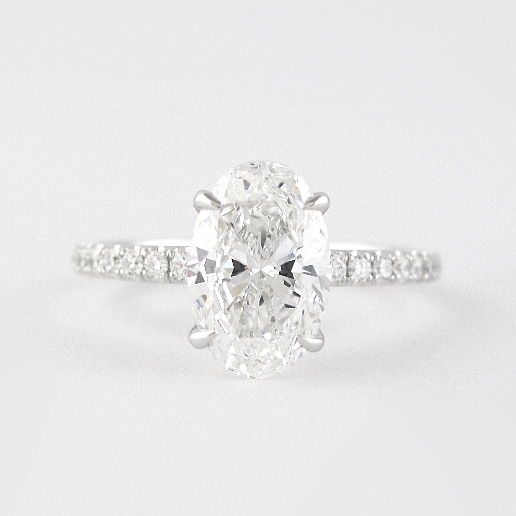 1.91 CT Oval Shaped Moissanite Solitaire Engagement Ring - crownmoissanite