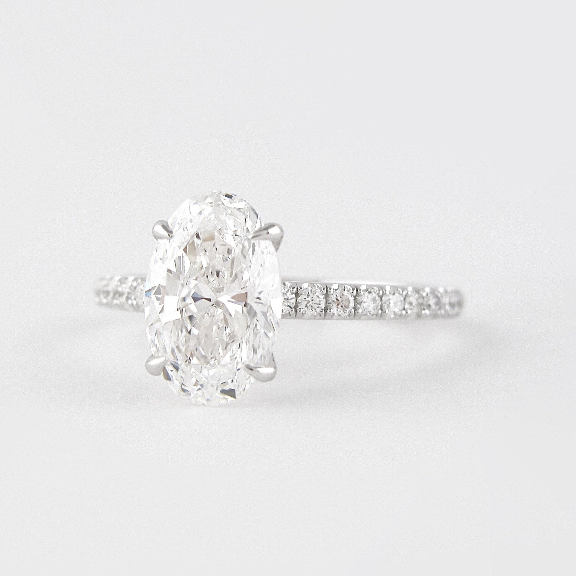 1.91 CT Oval Shaped Moissanite Solitaire Engagement Ring - crownmoissanite