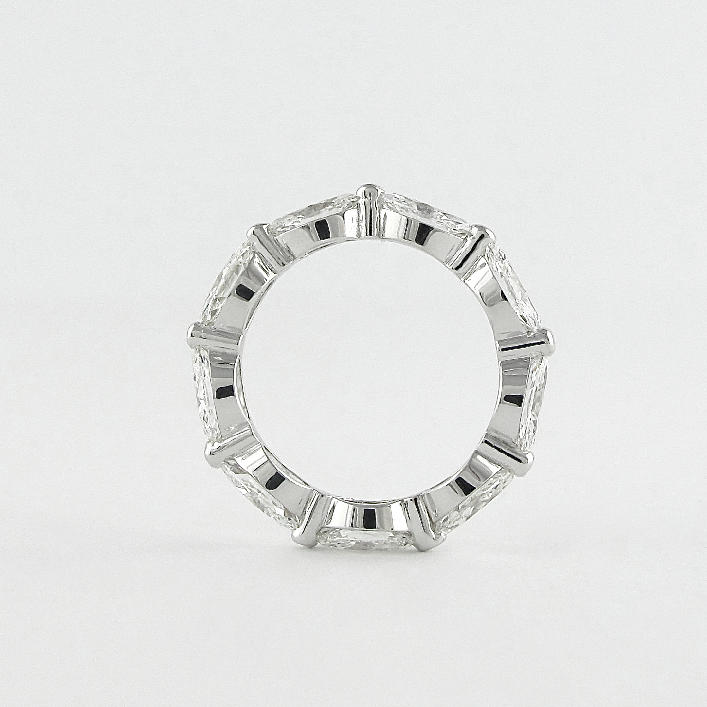 2.1 CT Marquise Bubble Prong Setting Moissanite Wedding Band - crownmoissanite