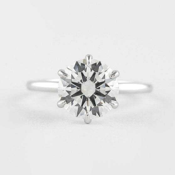 1.0 CT Round Shaped Moissanite Solitaire Engagement Ring - crownmoissanite