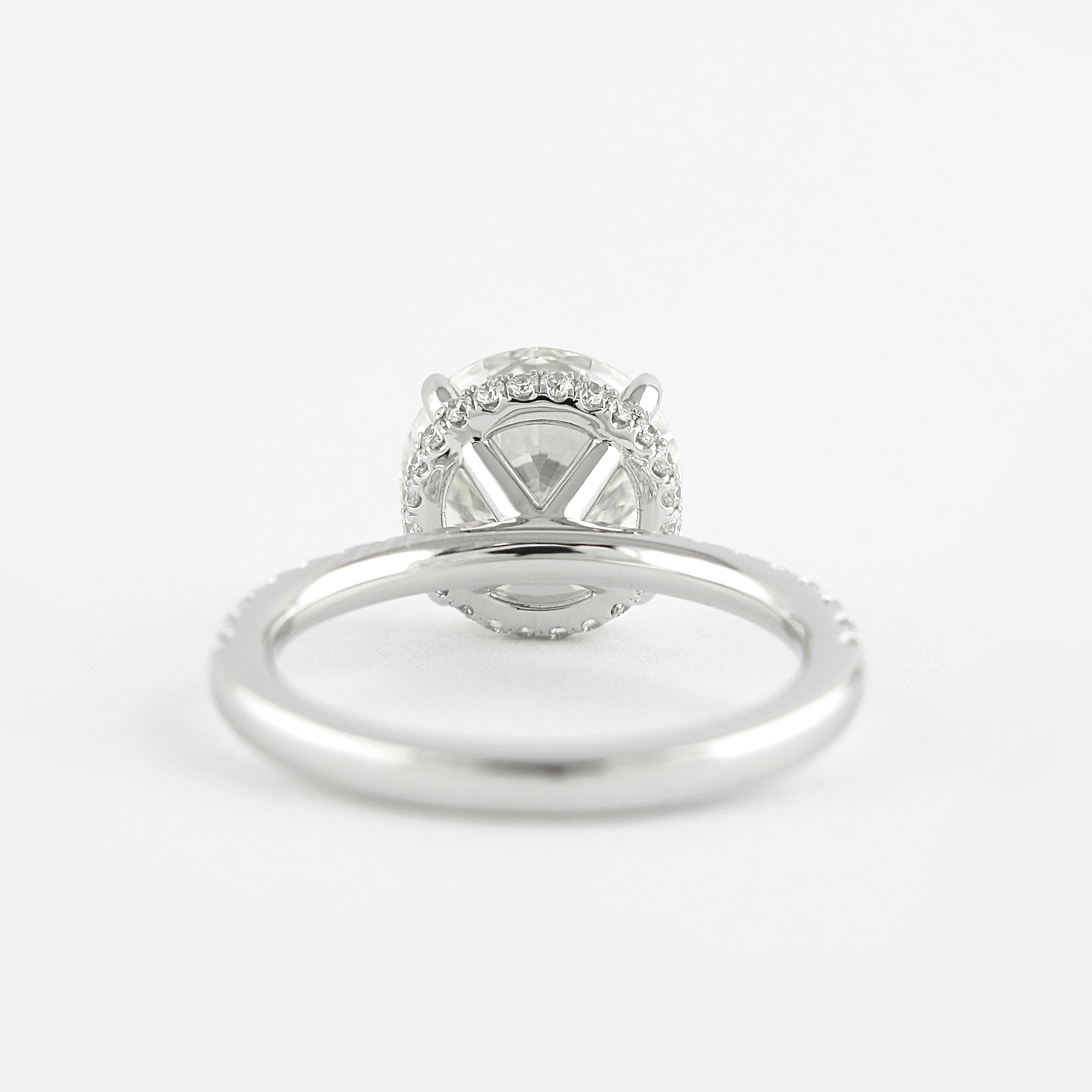 1.5 CT Round Cut Hidden Halo & Pave Moissanite Engagement Ring - crownmoissanite