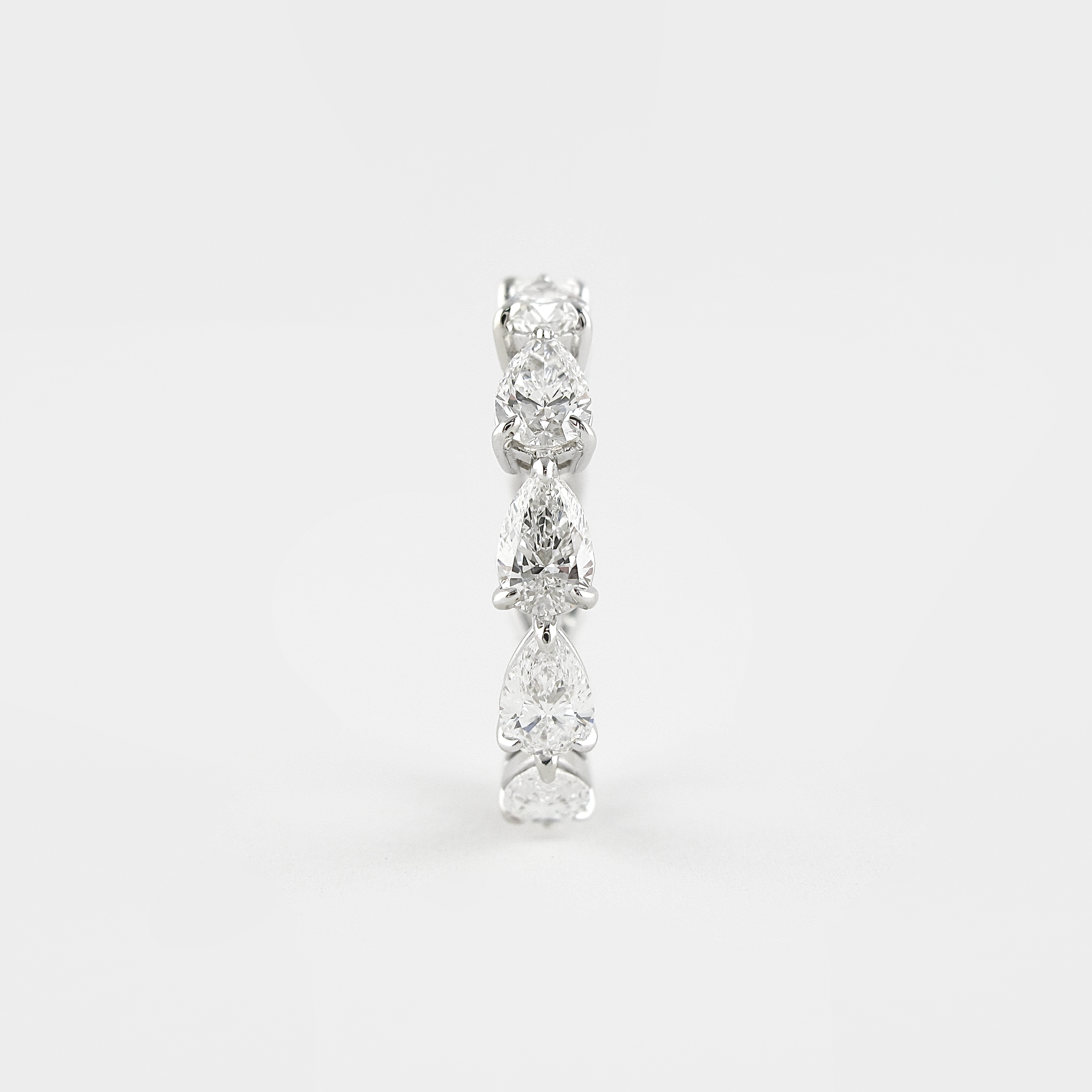 4.68 CT Pear Cut Full Eternity Moissanite Wedding Band - crownmoissanite