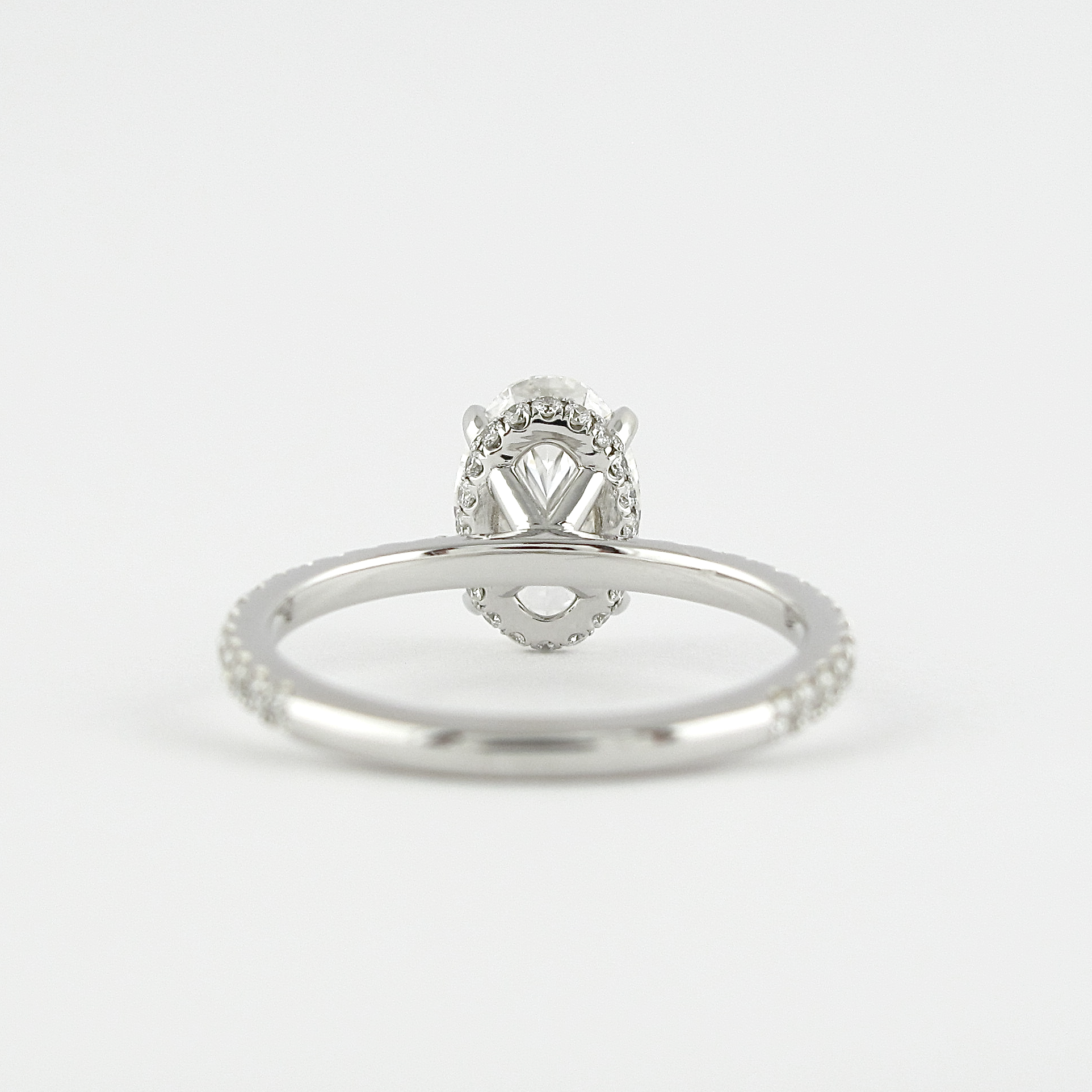1.33 CT Oval Hidden Halo & Pave Setting Moissanite Engagement Ring - crownmoissanite