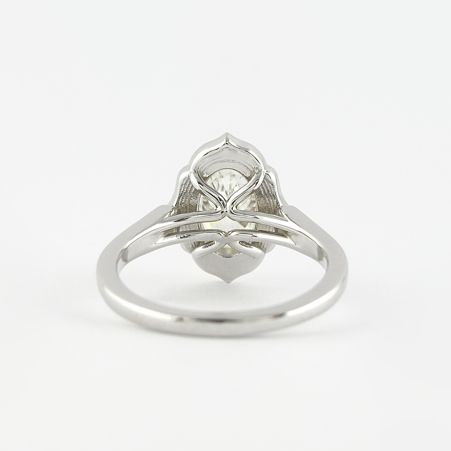 1.91 CT Oval Shaped Moissanite Vintage Halo Engagement Ring - crownmoissanite