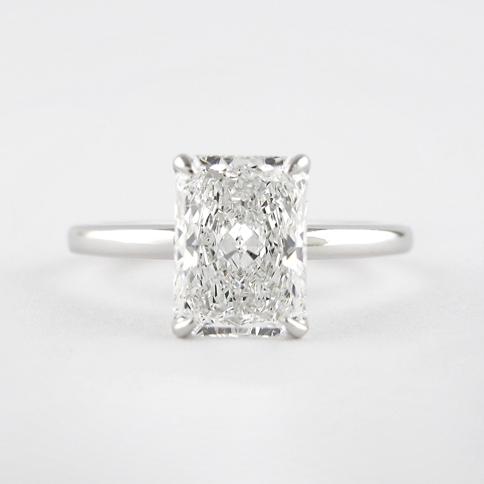 1.8 CT Radiant Shaped Moissanite Solitaire Engagement Ring - crownmoissanite