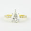 0.94 CT Pear Solitaire & Pave Setting Moissanite Engagement Ring - crownmoissanite