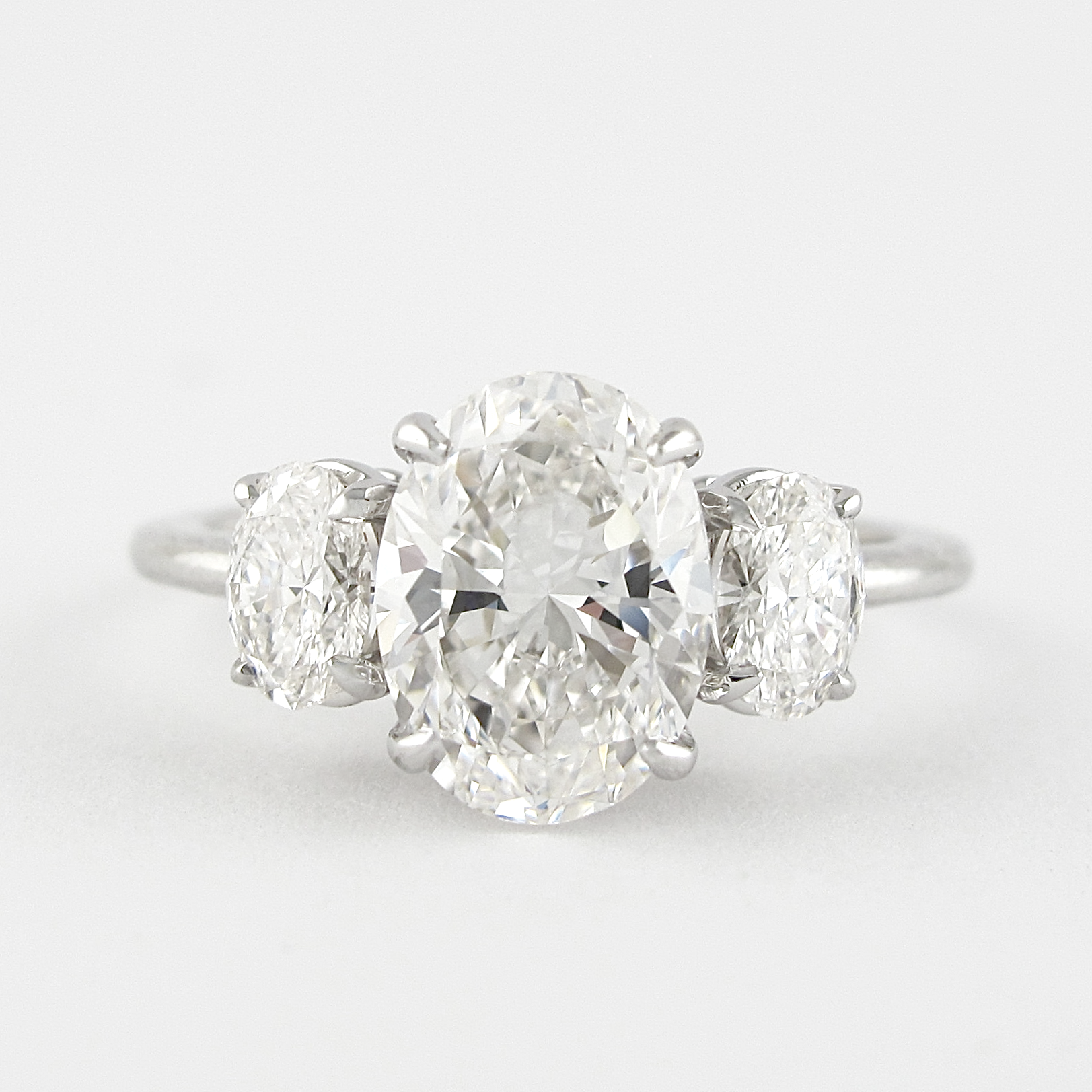 1.91 CT Oval Three Stone Moissanite Engagement Ring - crownmoissanite
