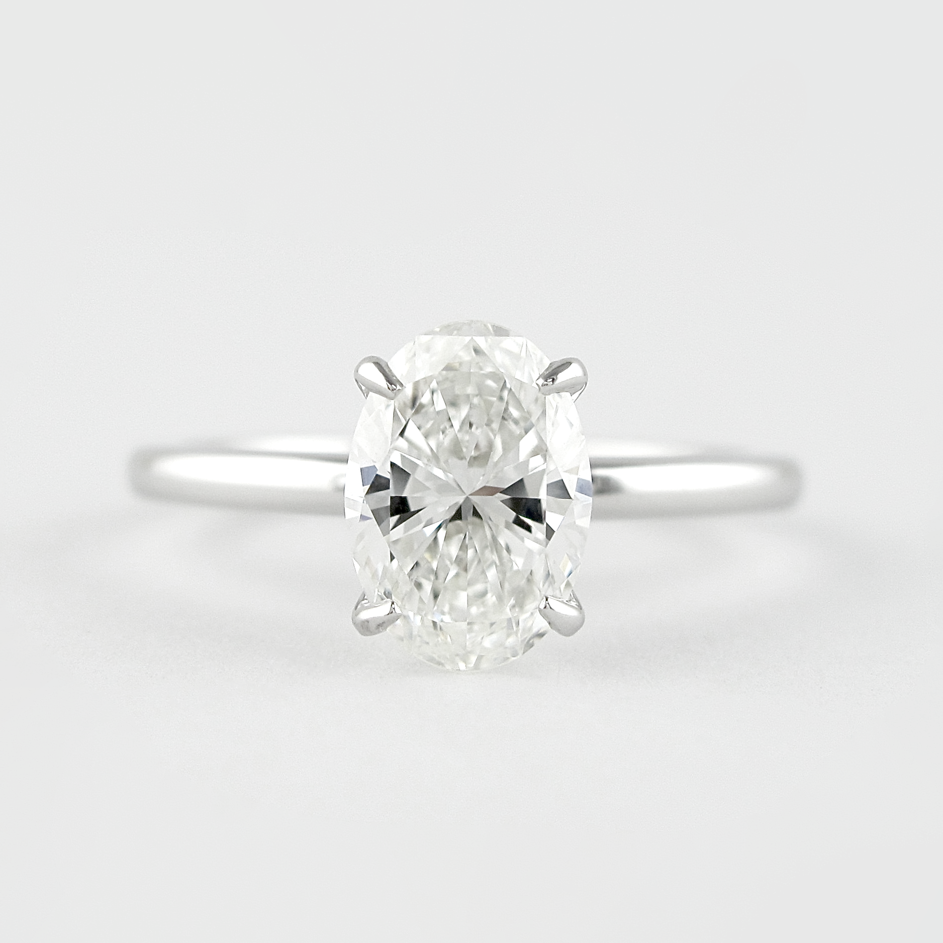 1.33 CT Oval Shaped Moissanite Solitaire Engagement Ring - crownmoissanite