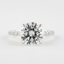 1.5 CT Round Solitaire & Pave Setting Moissanite Engagement Ring - crownmoissanite
