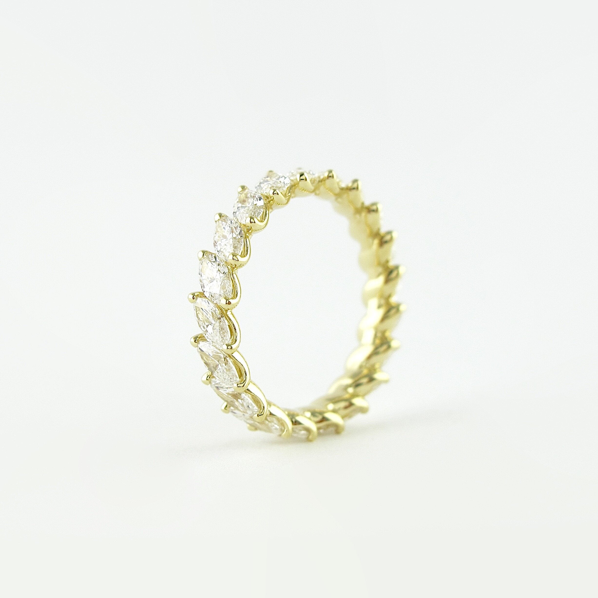 1.32 CT Marquise Cut Full Eternity Moissanite Wedding Band - crownmoissanite