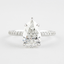 1.5 CT Pear Cut Pave Setting Moissanite Engagement Ring - crownmoissanite
