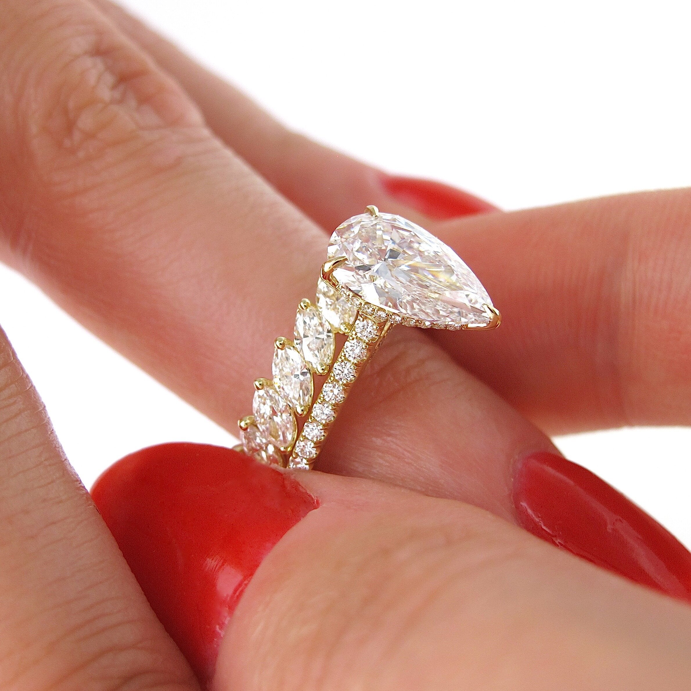 1.32 CT Marquise Cut Full Eternity Moissanite Wedding Band - crownmoissanite