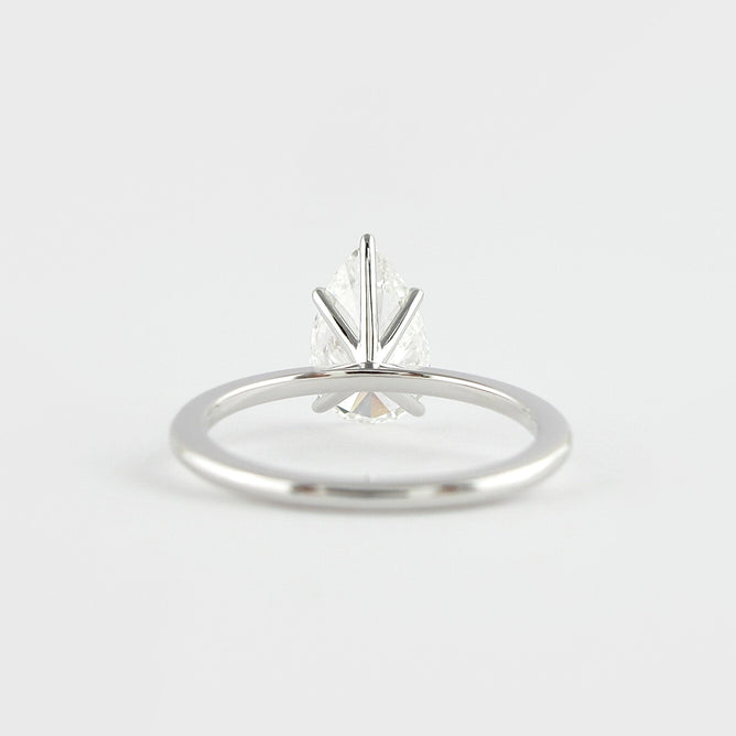1.5 CT Pear Cut Solitaire Style Moissanite Engagement Ring - crownmoissanite