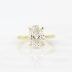 2.40 CT Oval Cut Solitaire Moissanite Engagement Ring - crownmoissanite